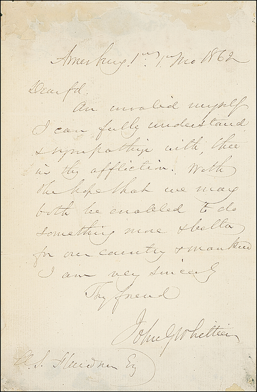 Lot 577 John Greenleaf Whittier