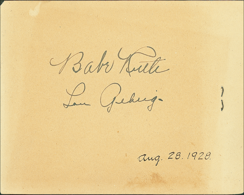 Lot 1171 Babe Ruth and Lou Gehrig