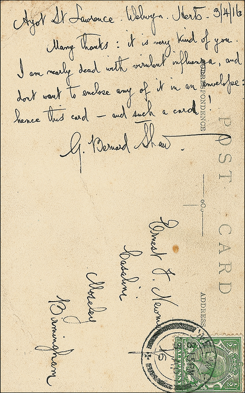 Lot 558 George Bernard Shaw