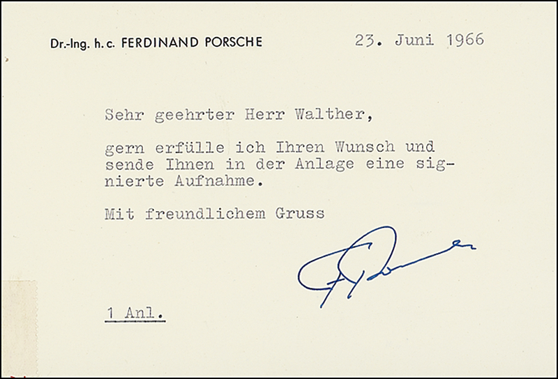 Lot 300 Ferdinand “Ferry” Porsche