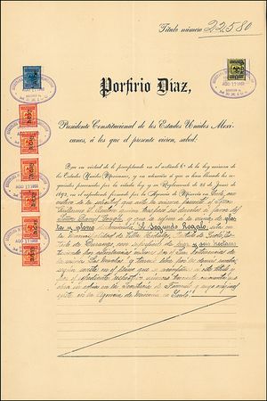 Lot #189 Porfirio Diaz - Image 1