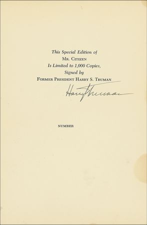 Lot #136 Harry S. Truman - Image 1