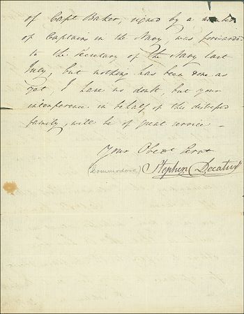 Lot #345 Stephen Decatur, Sr - Image 1