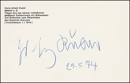 Lot #398 Hans-Ulrich Rudel - Image 1