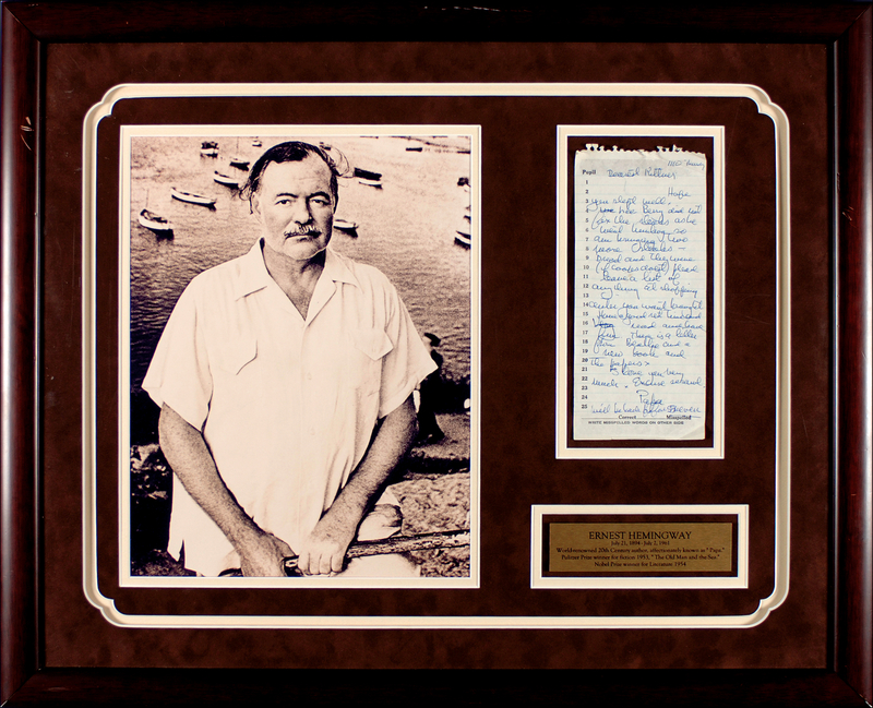 Lot 519 Ernest Hemingway