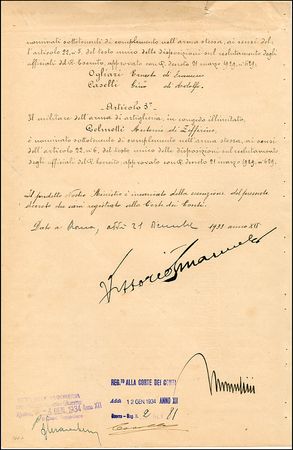 Lot #313 Benito Mussolini & Vittorio Emanuele III - Image 1