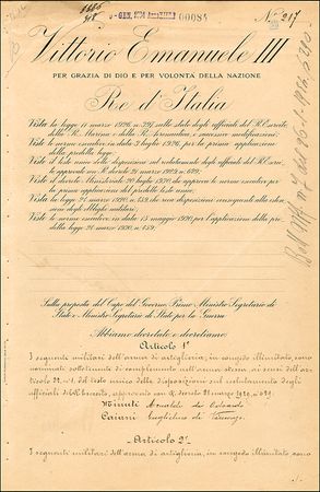 Lot #313 Benito Mussolini & Vittorio Emanuele III - Image 2