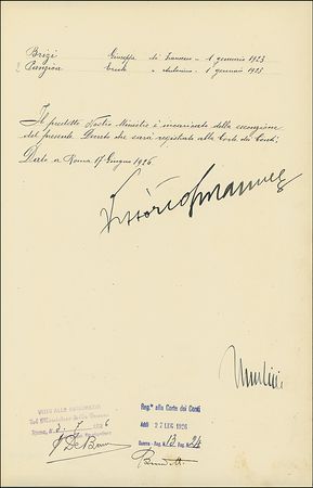 Lot #314 Benito Mussolini & Vittorio Emanuele III - Image 1