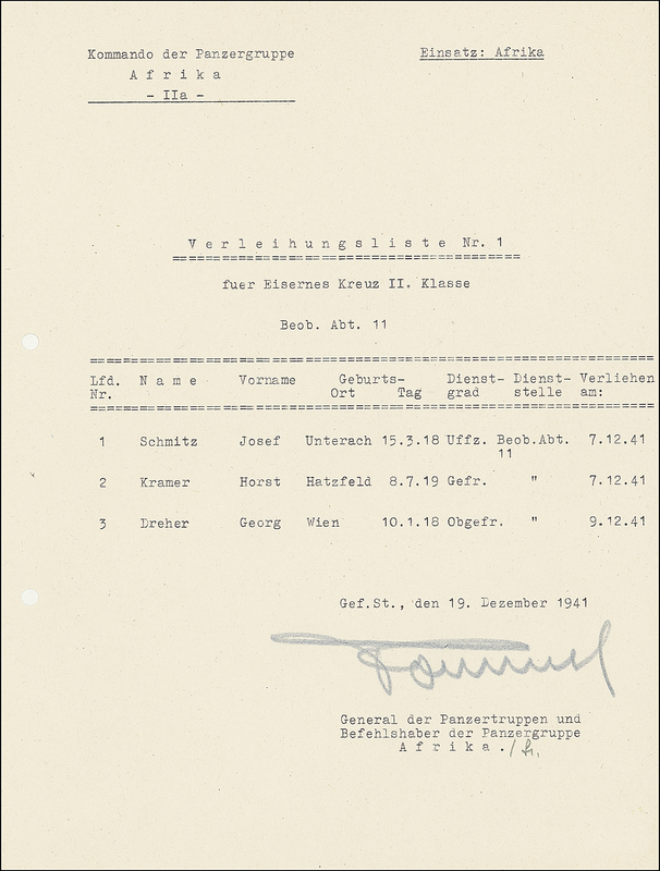 Lot 391 Erwin Rommel
