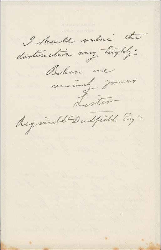 Lot 199 Joseph Lister