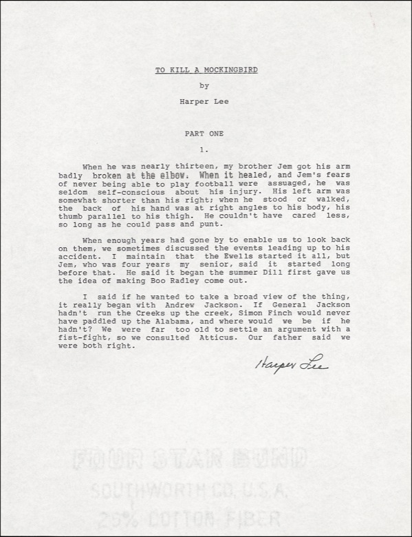 Lot 452 Harper Lee