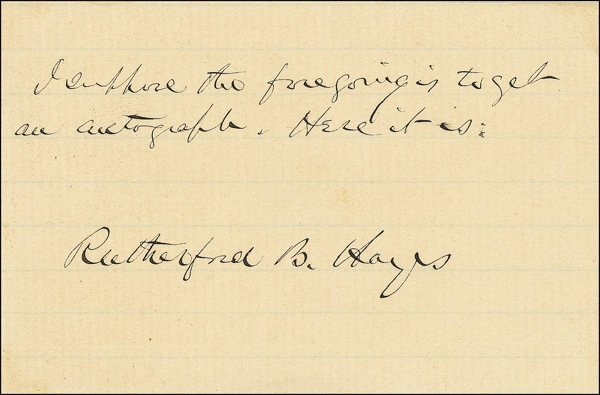 Lot 54 Rutherford B. Hayes