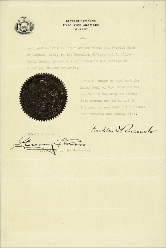 Lot 109 Franklin D. Roosevelt
