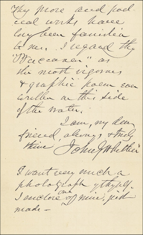 Lot 495 John Greenleaf Whittier