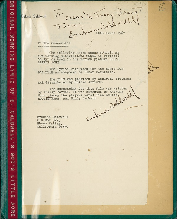 Lot 398 Erskine Caldwell