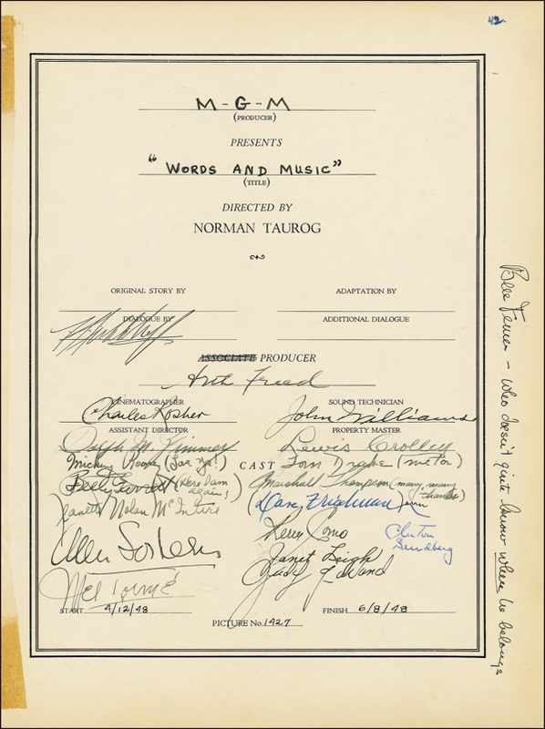 Lot 1294  Words and Music: Garland, Rooney, et al