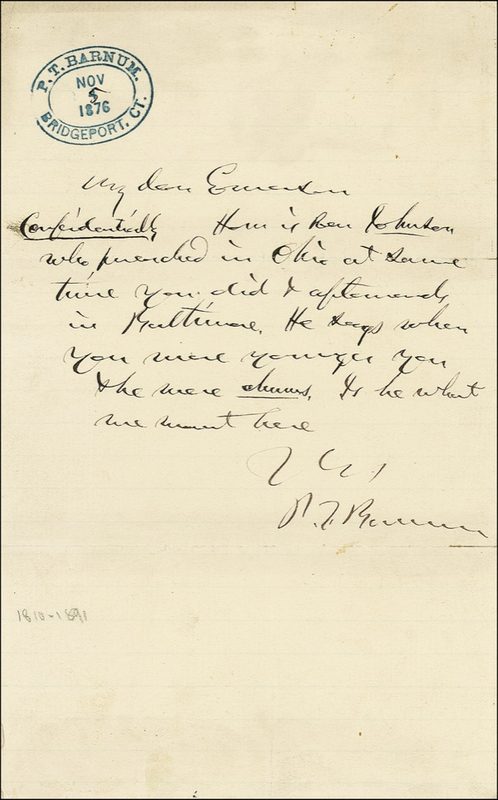 Lot 852 P. T. Barnum