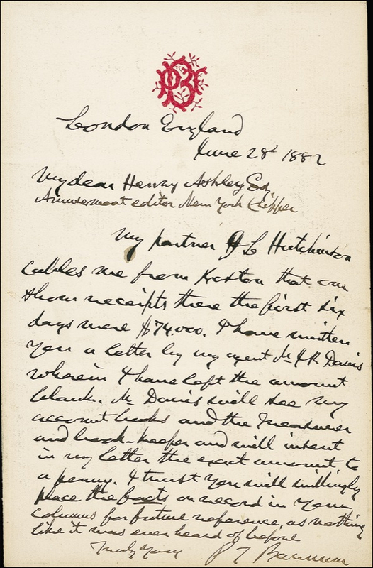 Lot 851 P. T. Barnum