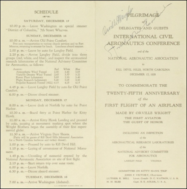 Lot 387 Orville Wright and Amelia Earhart