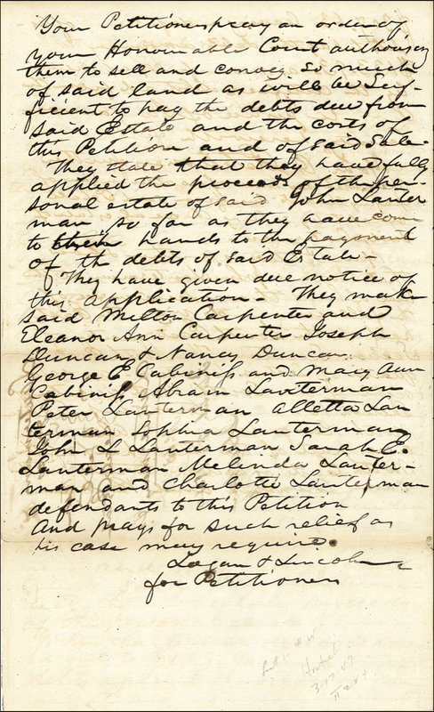 Lot 76 Abraham Lincoln: Logan, Stephen