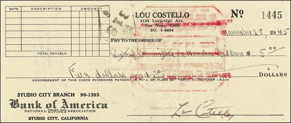 Lot 916 Lou Costello