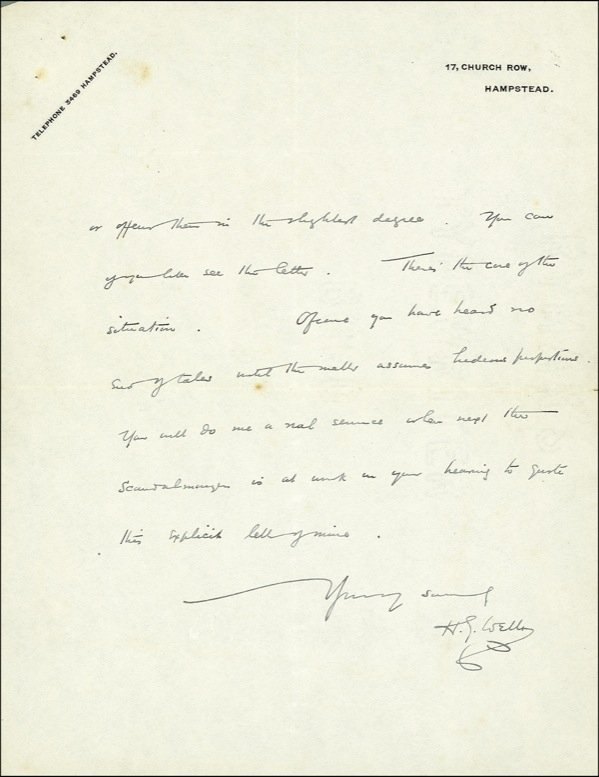 Lot 494 H. G. Wells