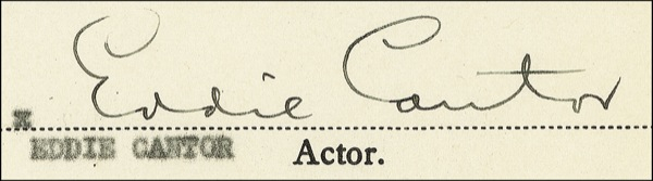 Lot 890 Eddie Cantor