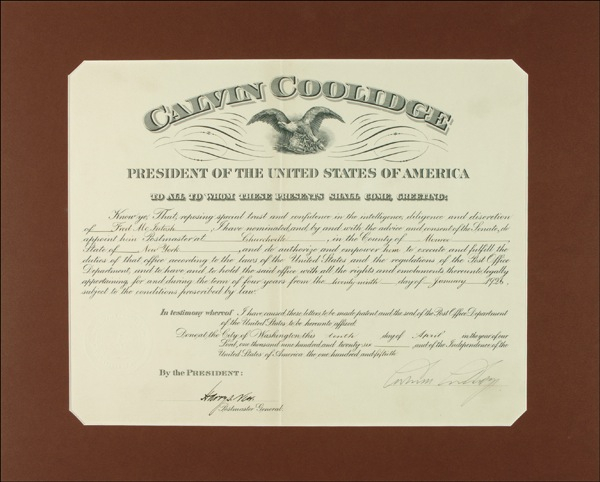 Lot 29 Calvin Coolidge