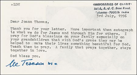 Lot #208 Mother Teresa - Image 1