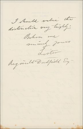 Lot #199 Joseph Lister - Image 1