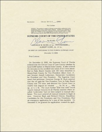 Lot #12 George W. Bush: Thomas, Clarence