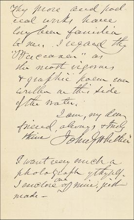 Lot #495 John Greenleaf Whittier - Image 1