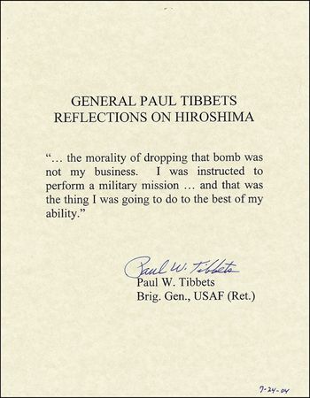 Lot #277 Enola Gay: Tibbets, Paul - Image 1