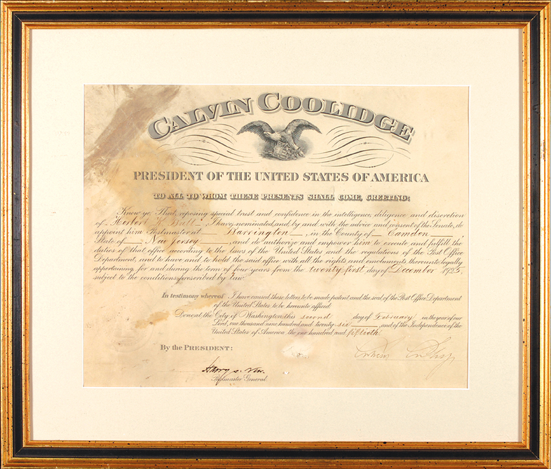 Lot 39 Calvin Coolidge