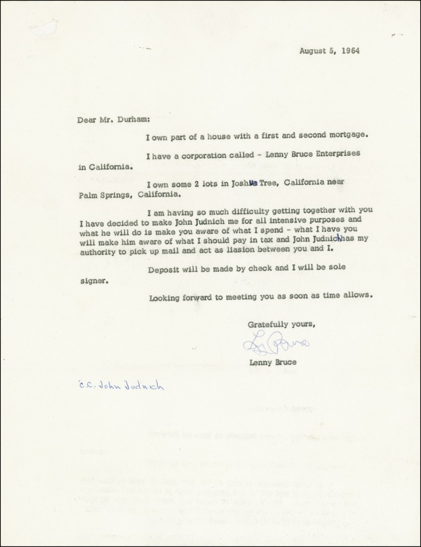 Lot 945 Lenny Bruce
