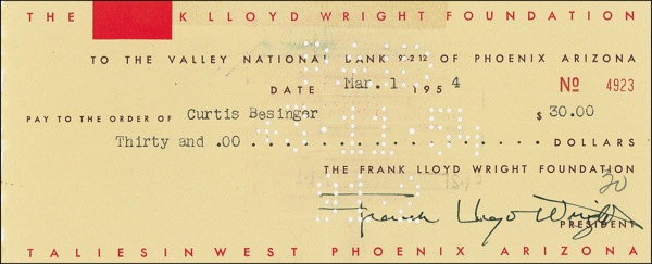 Lot 662 Frank Lloyd Wright