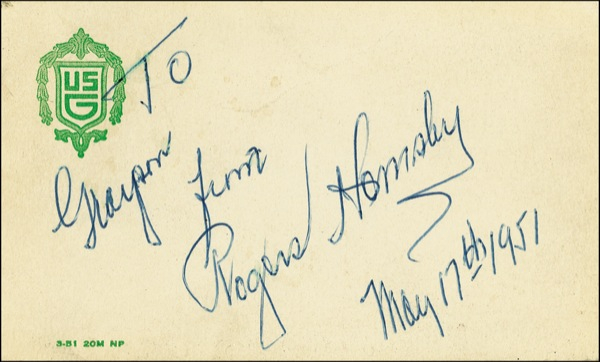 Lot 1372 Rogers Hornsby