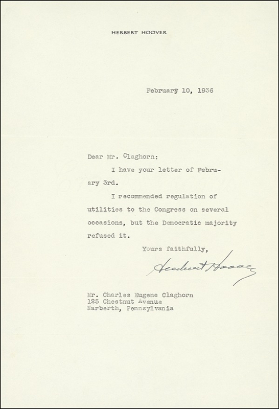 Lot 82 Herbert Hoover