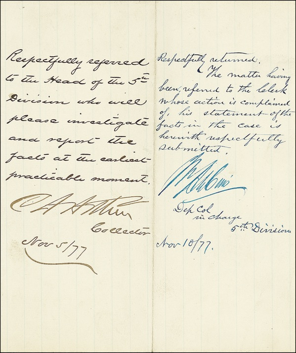 Lot 5 Chester A. Arthur