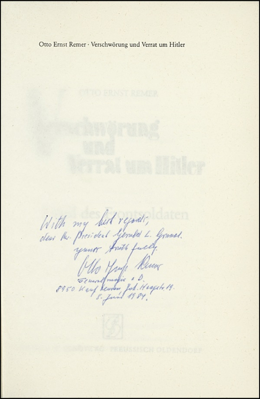 Lot 468 Otto Ernst Remer