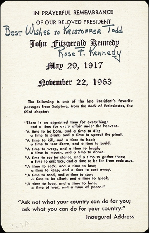 Lot 309 Rose F. Kennedy