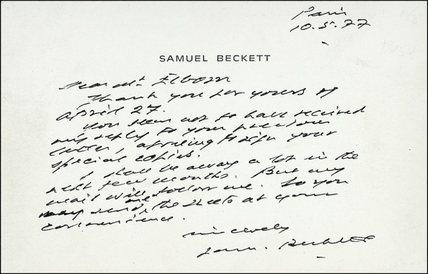Lot 555 Samuel Beckett