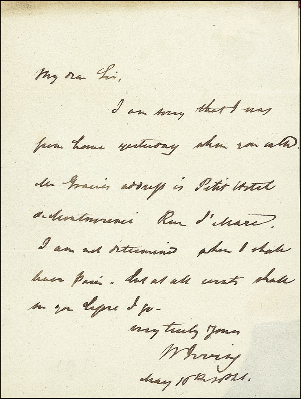 Lot 592 Washington Irving