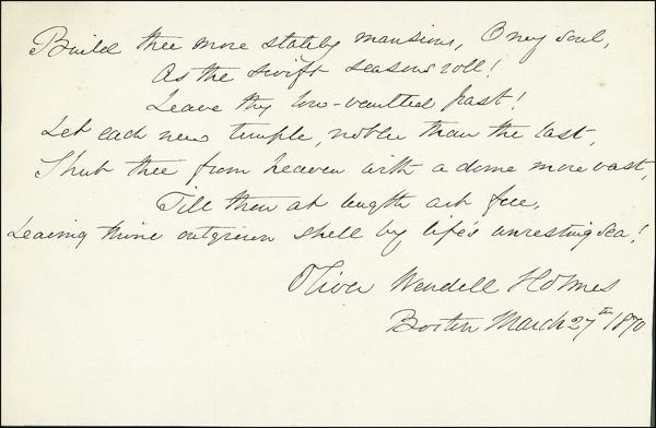 Lot 586 Oliver Wendell Holmes, Sr