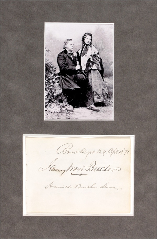 Lot 648 Harriet Beecher Stowe and Henry Ward Beecher