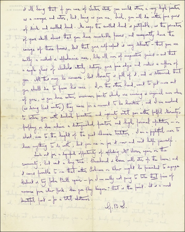 Lot 640 George Bernard Shaw