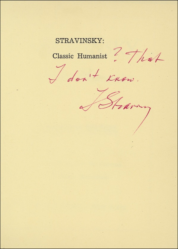 Lot 888 Igor Stravinsky