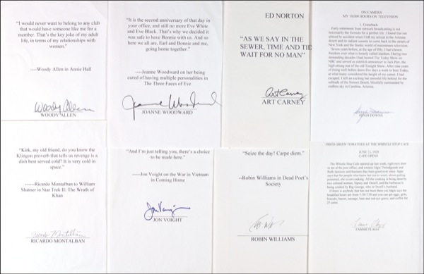 Lot 965 Celebrity Quotations