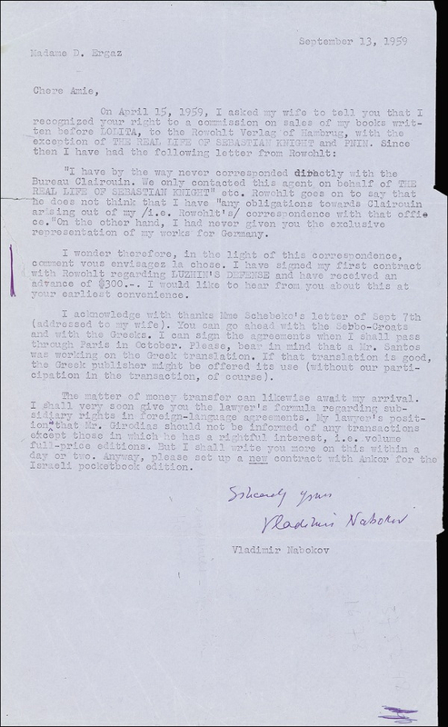 Lot 619 Vladimir Nabokov