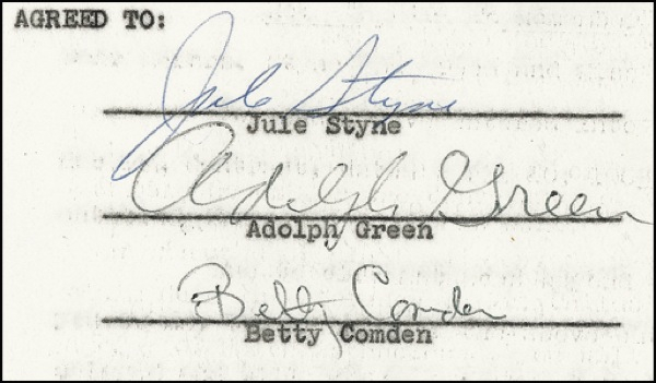 Lot 756 Betty Comden, Adolph Green, and Jule Styne